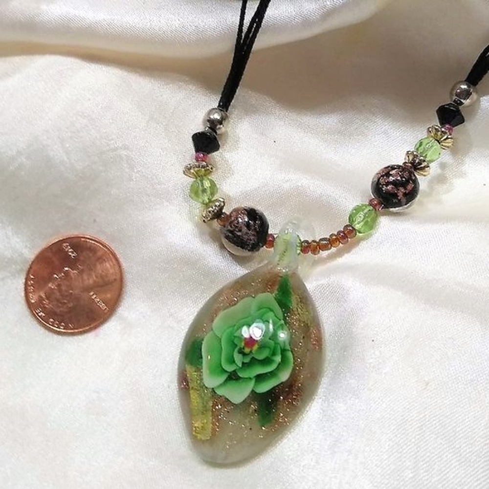 Murano Glass Flower Pendant